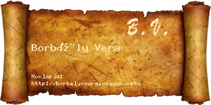 Borbély Vera névjegykártya
