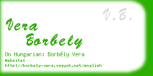 vera borbely business card